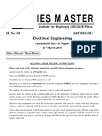 ESE ConventionalTest 1 - Question Paper (EE) - 11!3!18