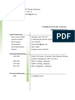 Curriculum Vitae Ferdiansyah, S.E.: Brief Personal Data