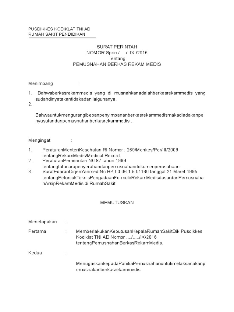 Contoh Surat Perintah Pada era globalisasi peranan radar dalam kehidupan manusia sangatlah tinggi.