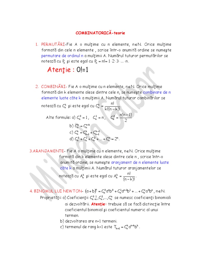 COMBINATORICA Teorie | PDF
