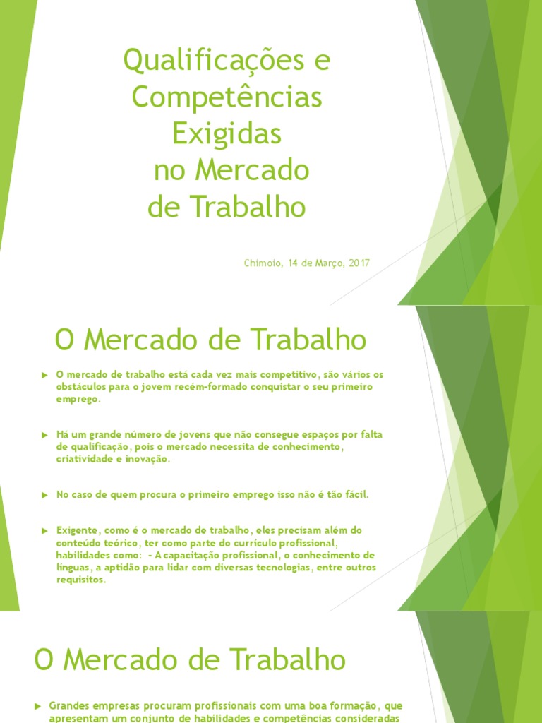 Competências Exigidas no Mercado de Trabalho | PDF | Economia do ...