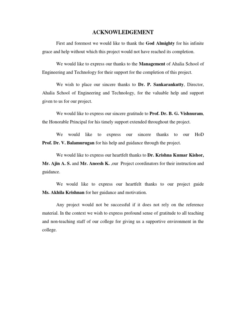 Project Acknowledgements | PDF | Art | Wellness