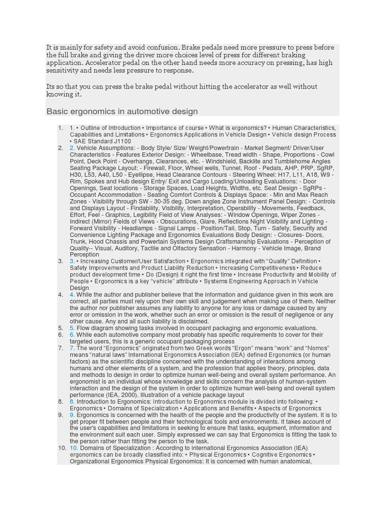 Ergonomics in Automotive Design Overview | PDF | Anthropometry | Human ...