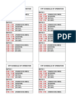 STP Schedule of Operation STP Schedule of Operation: Batch 1 Batch 1