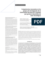 Competencias Necesarias en Los Grupos de Investigación de La Universidad Nacional de Colombia