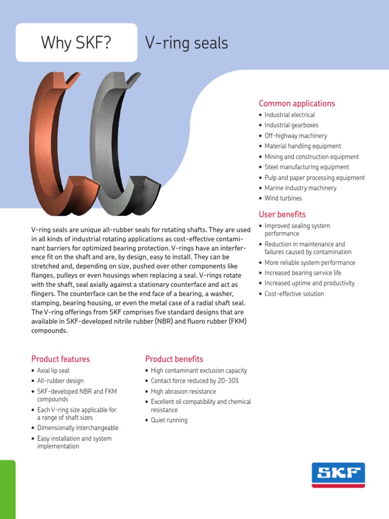 En Why Skf V Ring Seals Bearing Mechanical Industries