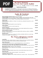 Raku Dinner Menu Pdf Pdf Sushi Foods