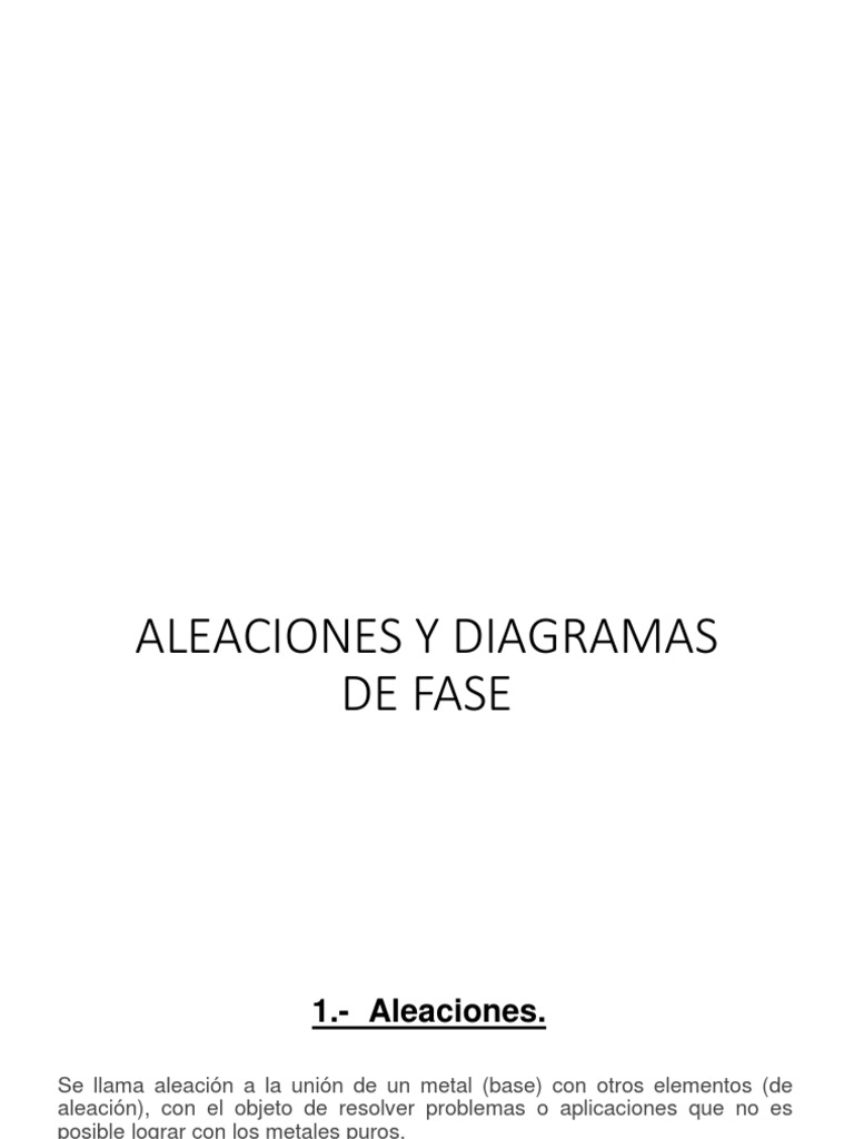 Aleaciones y Diagramas de Fase: Guía Completa | PDF | Solubilidad ...