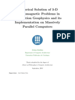 Numerical Solution of 3-D Electromagnetic Problems in Exploration Geophysics and Its Implementation On Massively Parallel Computers