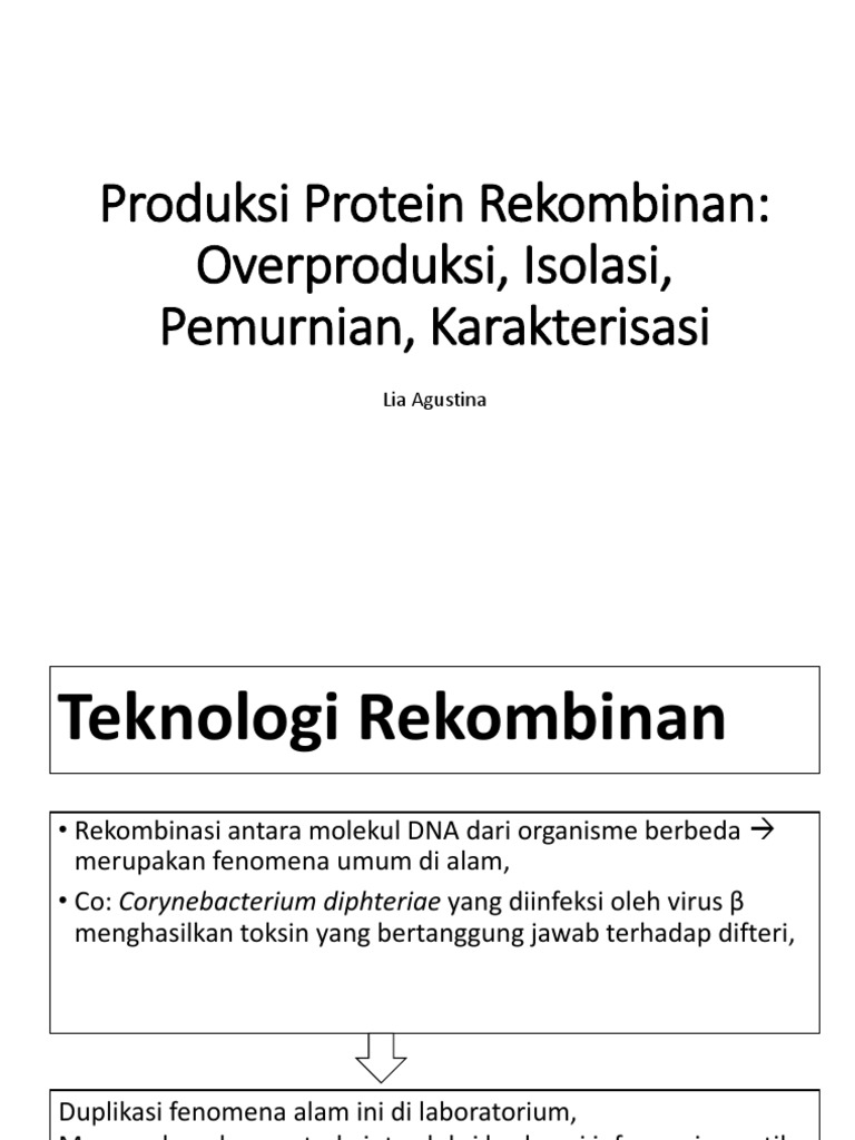 Produksi dan Karakterisasi Protein Rekombinan | PDF