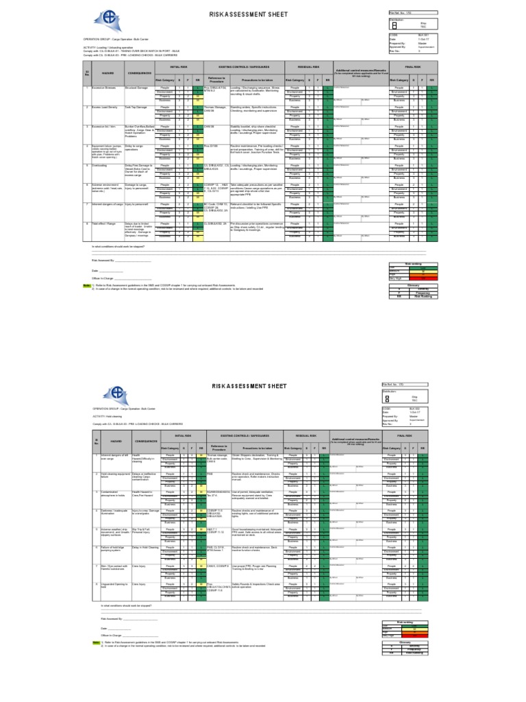 Bulk Carrier Cargo Operations Risk Assessment | PDF | Ships | Risk