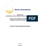 Plano de Ação Gestão 2015-16 Rotary Club de Londrina Cinquentenário - Sugestão - Julho2015