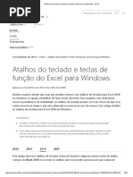 Atalhos Do Teclado e Teclas de Função Do Excel Para Windows - Excel