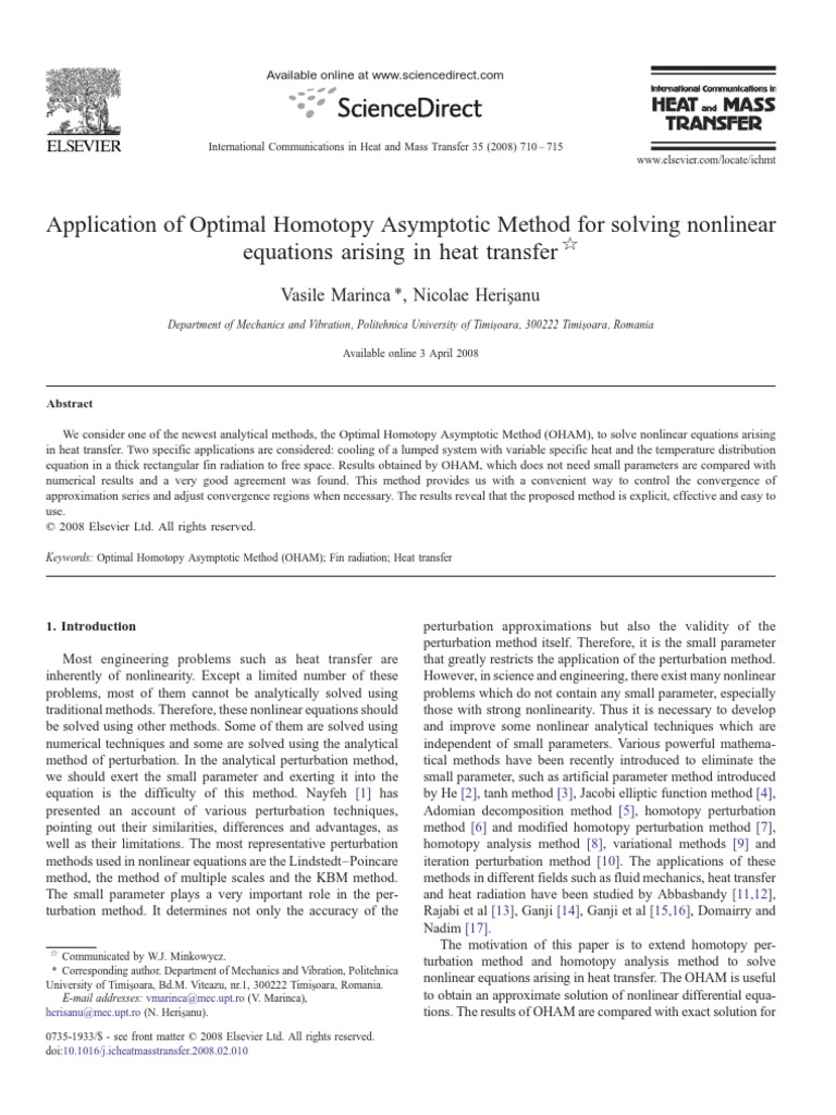 Application of Optimal Homotopy Asymptotic Method For Solving Nonlinear ...