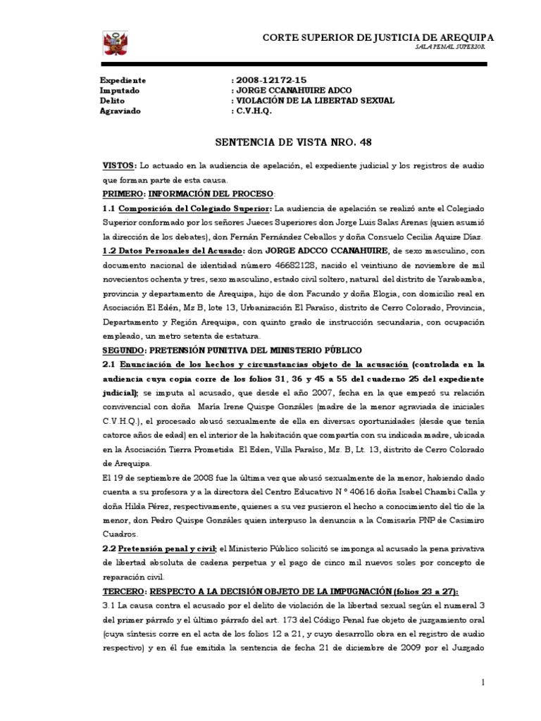 Sentencia Absolutoria | PDF | Caso de ley | Debido al proceso