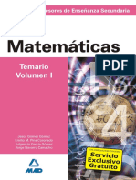 Temario de Matemáticas Volumen 1