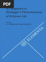Companion To Heideggers Phenomenology Of Religio Martin Heidegger Phenomenology Philosophy
