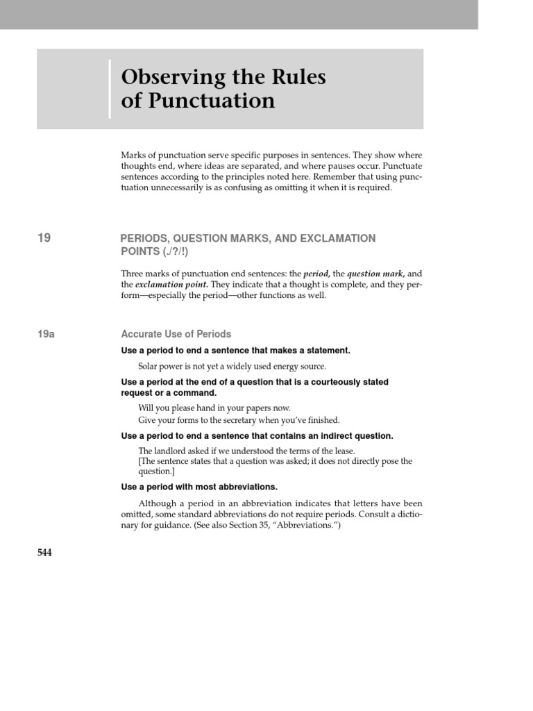 Observing Rules Of Punctuation Comma Ellipsis