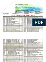 Lista de Mayo Precios Distribuidor 2018 New Technology