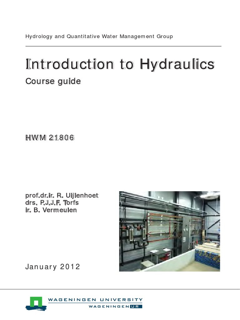 Course Guide HWM 21806 Introduction To Hydraulics PDF Fluid Dynamics Hydraulics