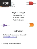 Digital Design: Thursday, Mar. 13 Dr. Asmaa Farouk Assiut University