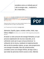 El Panel Solar Se Considera Como Un Método para El Aprovechamiento de La Energía Solar