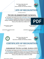 Certificate of Recognition: - Ticud Elementary School