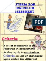 Criteria Curriculum Assessment