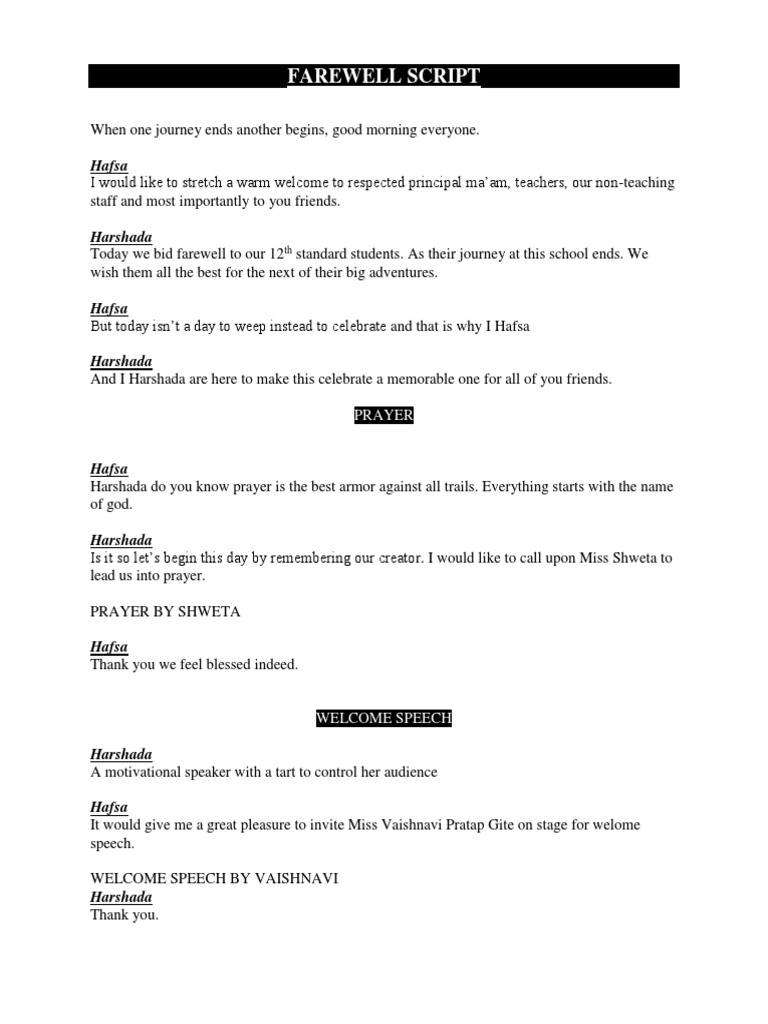 Farewell Screenplay Pdf