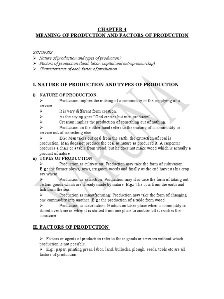 Factors Of Production Labor Examples