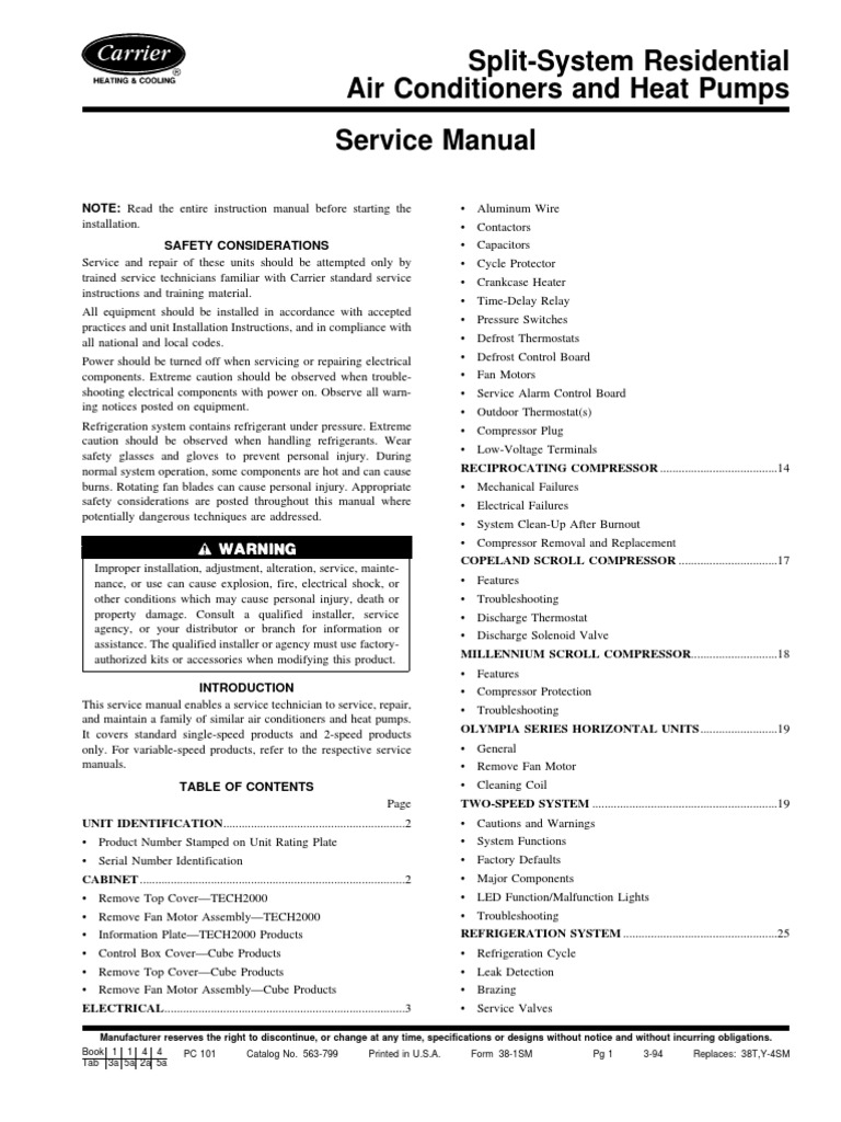 Carrier Service Manual | PDF | Capacitor | Relay