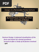 Design of A Removable Partial Denture: by Taseef Hasan Farook, BDS (Final Year, University of Dhaka)