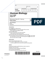 Human Bio Edexcel Past Paper O-Level