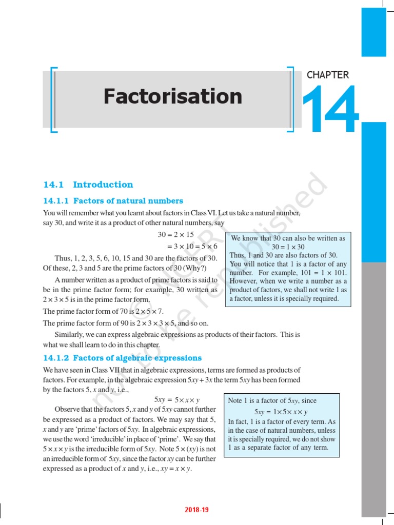Prime and Algebraic Factorization Guide | PDF | Division (Mathematics ...