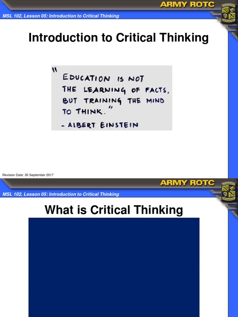 Week 5 MSL102L05 Introduction To Critical Thinking | PDF | Critical ...