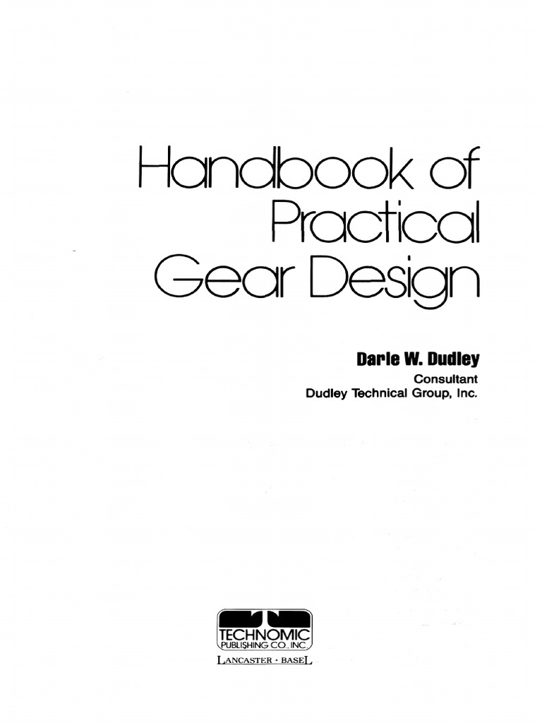 Handbook of Practical Gear Design Darle W. Dudley PDF Gear