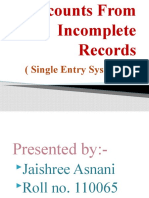 Accounts From Incomplete Records