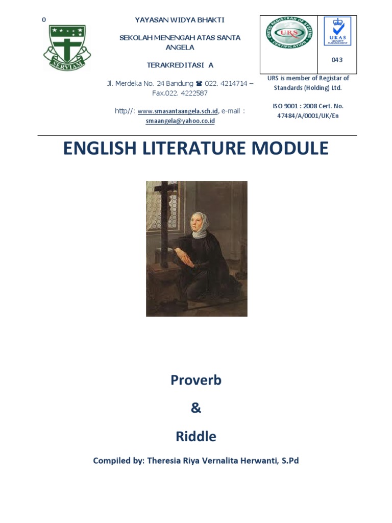 Sasing Proverb and Riddle Idioms Modul X | PDF | Pepatah | Puisi
