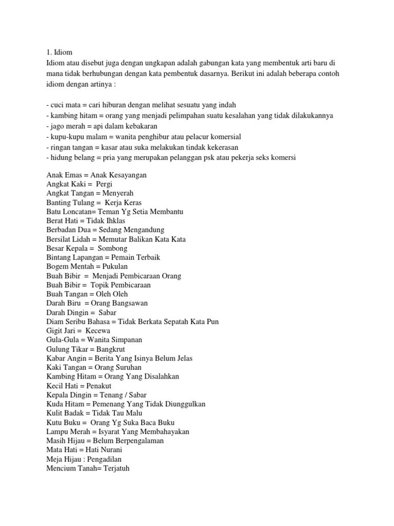 Idiom 1000 Ungkapan