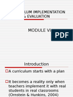 Curriculum Implementation & Evaluation