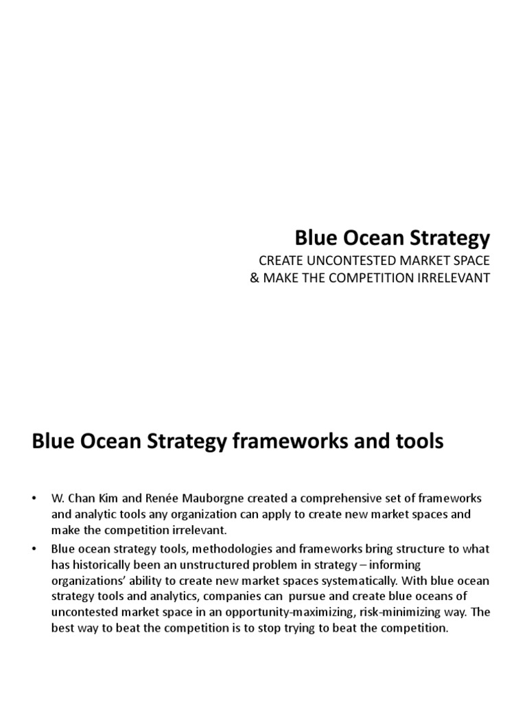 Blue Ocean Strategy Frameworks Explained | PDF | Strategic Management ...