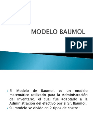 Modelo de Baumol y Miller | PDF | Inventario | Ciencias económicas
