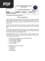 Evaluacion de religión GRADO 4°  2p