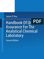 Handbook of Quality Assurance ForTthe Analytical Chemical Laboratory