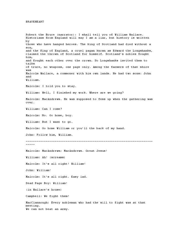 Braveheart Script - pdf.pdf | Robert The Bruce