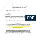 Interpretar artículos 52-68 del Reglamento de Seguridad y Salud en el Trabajo