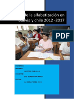 Causas del analfabetismo en Bolivia y Chile 2012-2017