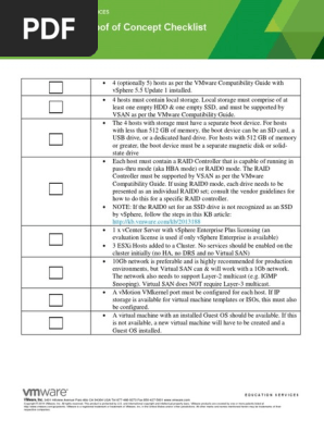 Proof of Concept Checklist