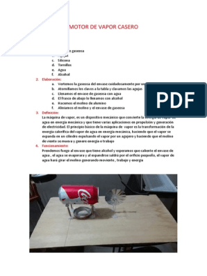 Proyecto barco vapor - Experimento motor a vapor. 