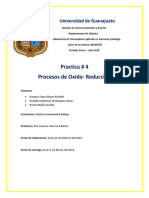 Practica # 4 Procesos de Oxido Reduccion